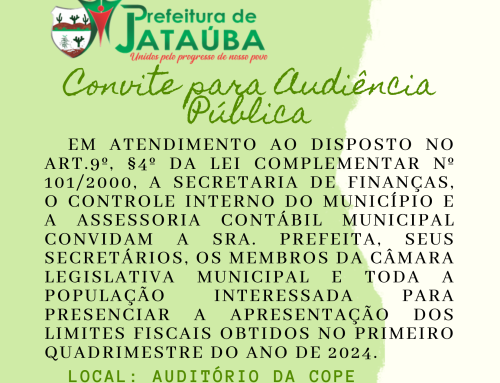 Audiência Pública de Metas Fiscais do 1º Quadrimestre – Exercício de 2024